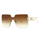 5 Colors Gradient Square Shape Rimless Sunglasses