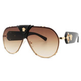 5 Colors Retro Matel Big Round Frame Sunglasses