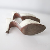 Vintage 50s White Springolator Heels Shoes 8.5