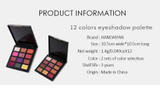 12 colors Pearlescent Matte Sequins Eyeshadow