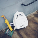 Osmond Women Cute Cat Backpack Black Canvas School Bag For Teenage Girls Schoolbag 3D Printing Backpack Travel Rucksack Mochila
