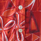 Vintage 60s Hawaiian Style Red Shirt Shift Dress S