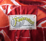 Vintage 60s Hawaiian Style Red Shirt Shift Dress S