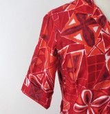 Vintage 60s Hawaiian Style Red Shirt Shift Dress S
