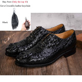 Crocodile Shoes Men Dress 100% Genuine Leather Derby Casual Formal Brand Party Wedding Luxury Men's Oxford Alligator Shoes