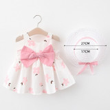 Melario Children's Clothing Baby Girl Clothes Summer Party Clothing for Girls Dress Cherry Dot Princess Dresses Bow Hat Outfits