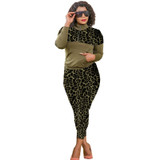 Women Leopard Print Two Piece Set
