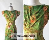 Vintage 60s Hawaiian Style Mermaid Hem Floral Sheath Dress S