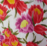 Vintage 60s Hawaiian Style Mermaid Hem Floral Sheath Dress S