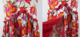 Vintage 60s Hawaiian Style Mermaid Hem Floral Sheath Dress S