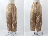 Vintage 60s Alfred Shaheen Hawaiian Gold Brocade Tunic Top Capri Pants Set M