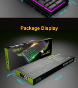 Wired Gaming Keyboard Mechanical Feeling Backlit Keyboards USB 104 Keycaps Russian Keyboard Waterproof Computer Game Keyboards