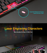 Wired Gaming Keyboard Mechanical Feeling Backlit Keyboards USB 104 Keycaps Russian Keyboard Waterproof Computer Game Keyboards