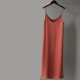 2020 Spring Summer Women Satin Dress party Luxury Shiny Sundress Imitation Silk Dress