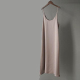 2020 Spring Summer Women Satin Dress party Luxury Shiny Sundress Imitation Silk Dress