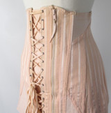 Vintage 40s Spencer Peach Stripe Corset Laced Girdle / Foundation Garment