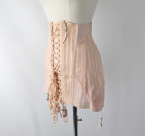 Vintage 40s Spencer Peach Stripe Corset Laced Girdle / Foundation Garment