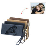 Womens Custom Engraved Photo Two Zipper Pouch