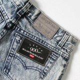 Vintage 90s Levis 900 Stone Wash Pinstripe Jeans NOS S