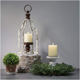 Farmhouse White Metal Decorative Lanterns