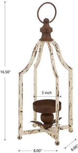 Farmhouse White Metal Decorative Lanterns