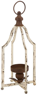 Farmhouse White Metal Decorative Lanterns