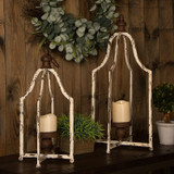 Farmhouse White Metal Decorative Lanterns