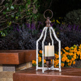 Farmhouse White Metal Decorative Lanterns