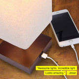 LED Linen USB Table and Desk Lamp