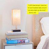 LED Linen USB Table and Desk Lamp