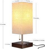 LED Linen USB Table and Desk Lamp