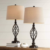 Traditional Table Lamp Set - Bronze