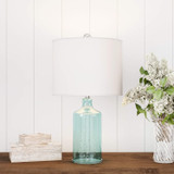 Blue Glass Open Base Table Lamp