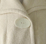 Vintage 60's Cream Big Button Bell Sleeve Mod Coat / Jacket M