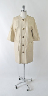 Vintage 60's Tan Leather MOD Jacket Coat M