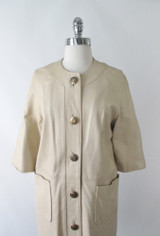 Vintage 60's Tan Leather MOD Jacket Coat M