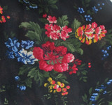 Vintage 80's 90's Black Floral Day Dress M