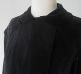 Vintage 50's Black Velvet Cropped Swing Jacket / Coat L