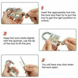 TRANSPARENT  LOCK + 15 LOCK PICKS