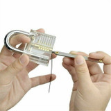 TRANSPARENT  LOCK + 15 LOCK PICKS