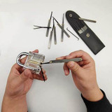TRANSPARENT  LOCK + 15 LOCK PICKS
