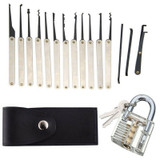 TRANSPARENT  LOCK + 15 LOCK PICKS