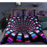 3D Vortex 3-Piece Duvet Bedding Comforter Cover Soft Lightweight Microfiber Set