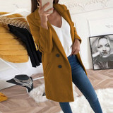 Plus Size Wool Coat Women Blazer Cashmere Solid Medium Long Section