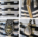 Vintage 60's 60's Metal & Plastic Woven Handbag Basket Bag