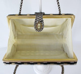 Vintage 60's 60's Metal & Plastic Woven Handbag Basket Bag