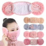 2 in 1 Cartoon Cute Earmuffs Cap Thicken Plush Keep Warm Earflap