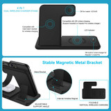 15W Qi Fast Wireless iPhone 11 XR X 8 Apple Watch 4 in 1 Foldable Charging Dock Station