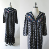 Vintage 70's Hawaiian Rayon Kaftan / Caftan Tunic Dress