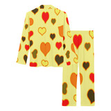 Hearts Pattern Women's Long Pajama Set (Sets 02)